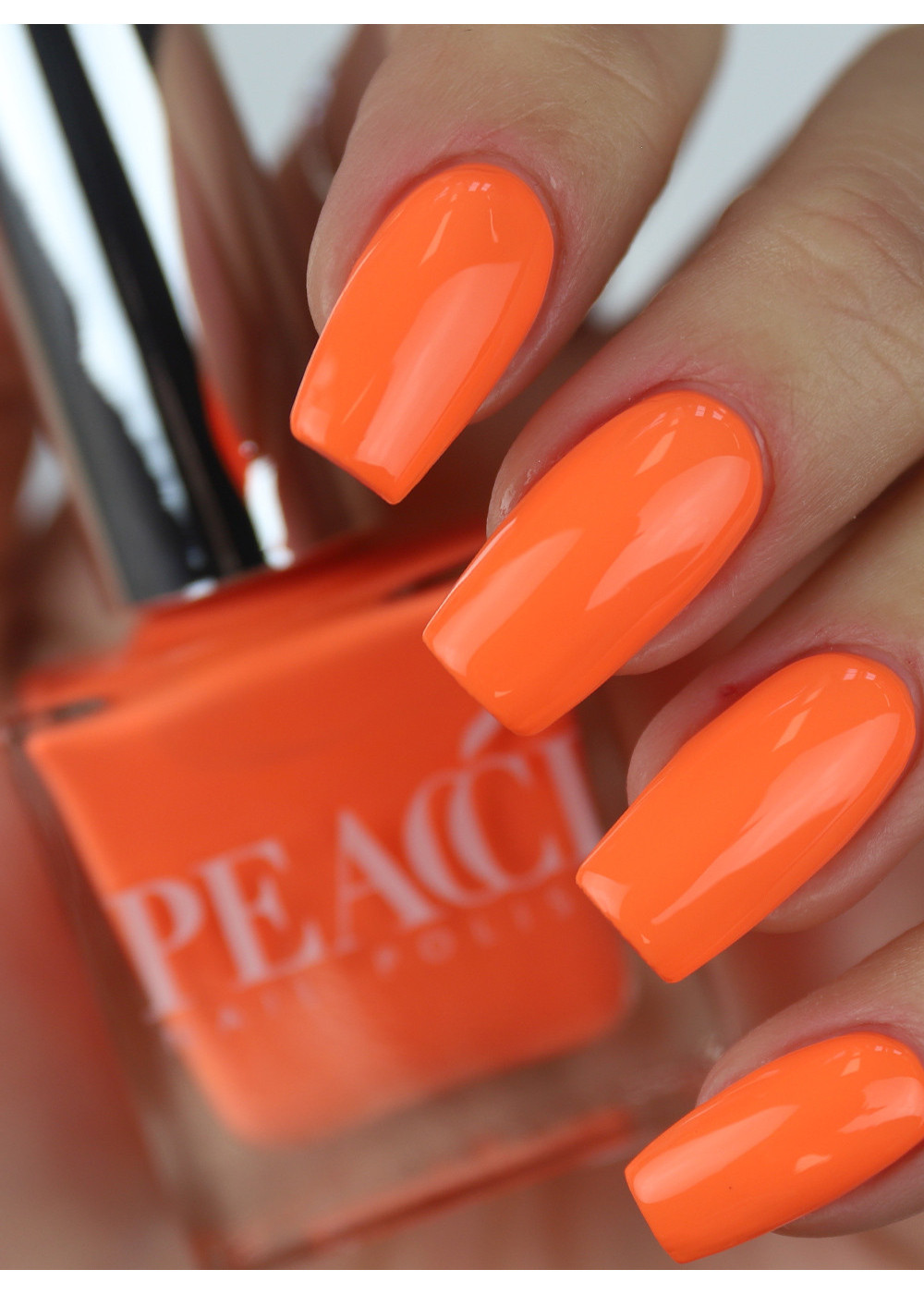 Indie Nails Peachy is Free of 12 toxins vegan cruelty-free quick dry glossy  finish chip resistant. Peach Colour shade Nail polish, enamel, lacquer,  paint Liquid: 5 ml